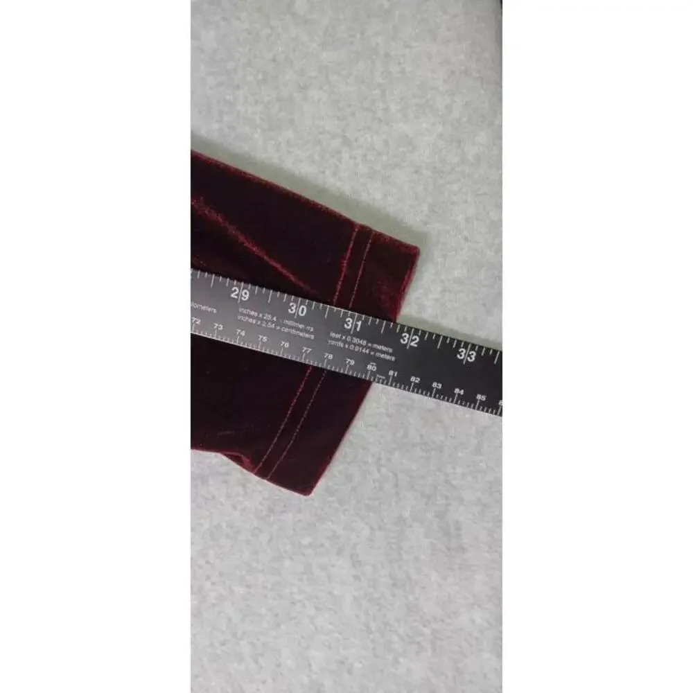 Kathie Lee Long Sleeve Velvet Blouse Womens Size 22W/24W Maroon Soft And... - Picture 10 of 11